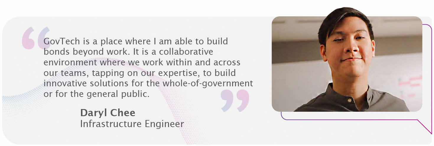 Daryl Chee, Infrastructure Engineer, giving testimonial of Government ICT Infrastructure at GovTech